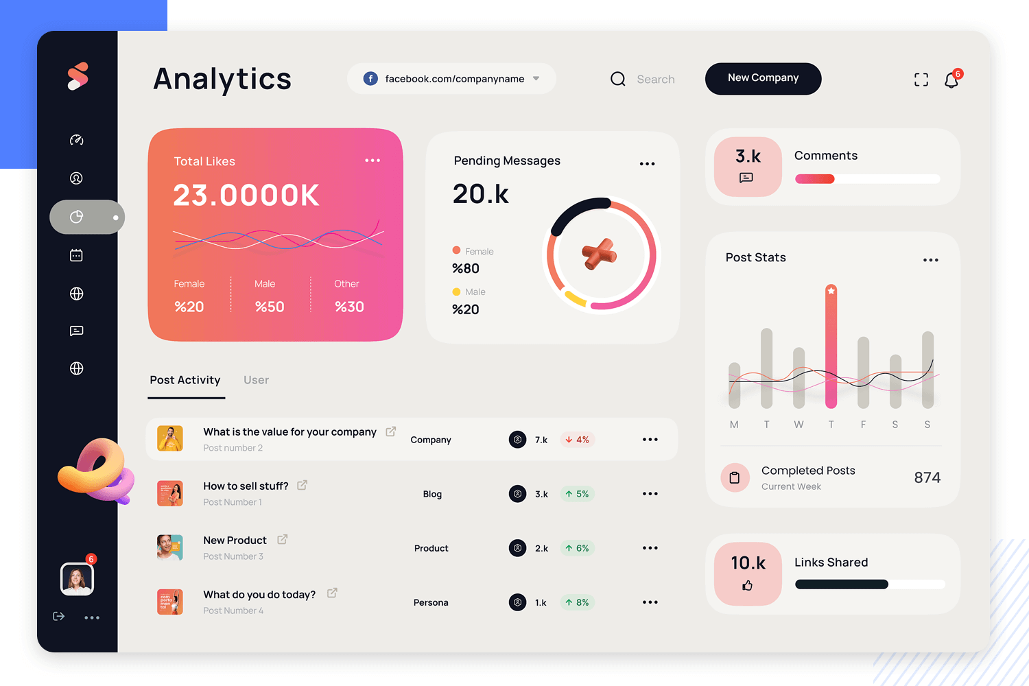 Interface Web Moderne